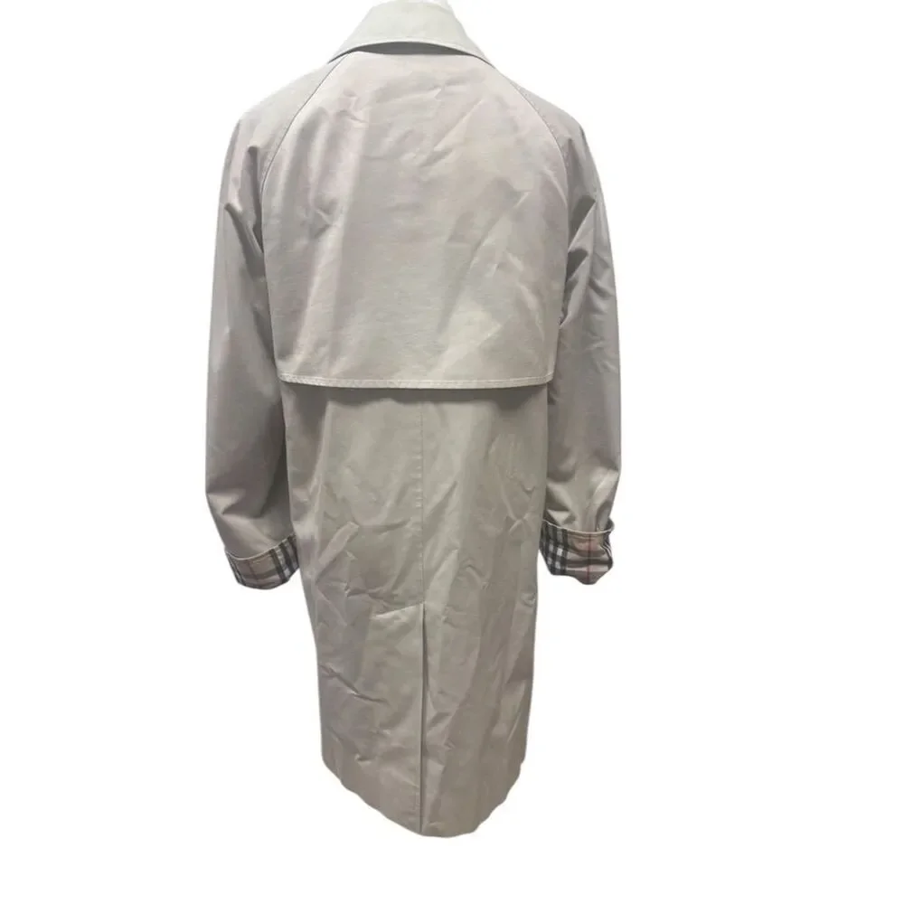 EUC Burberry Women's Beige Trench Coat Size 6 Classic Plaid Detachable Lining - Picture 2 of 16